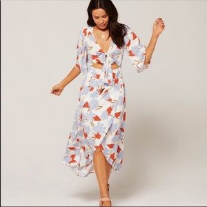 L*Space Paloma Floral Kellen Tie Front Midi Dress